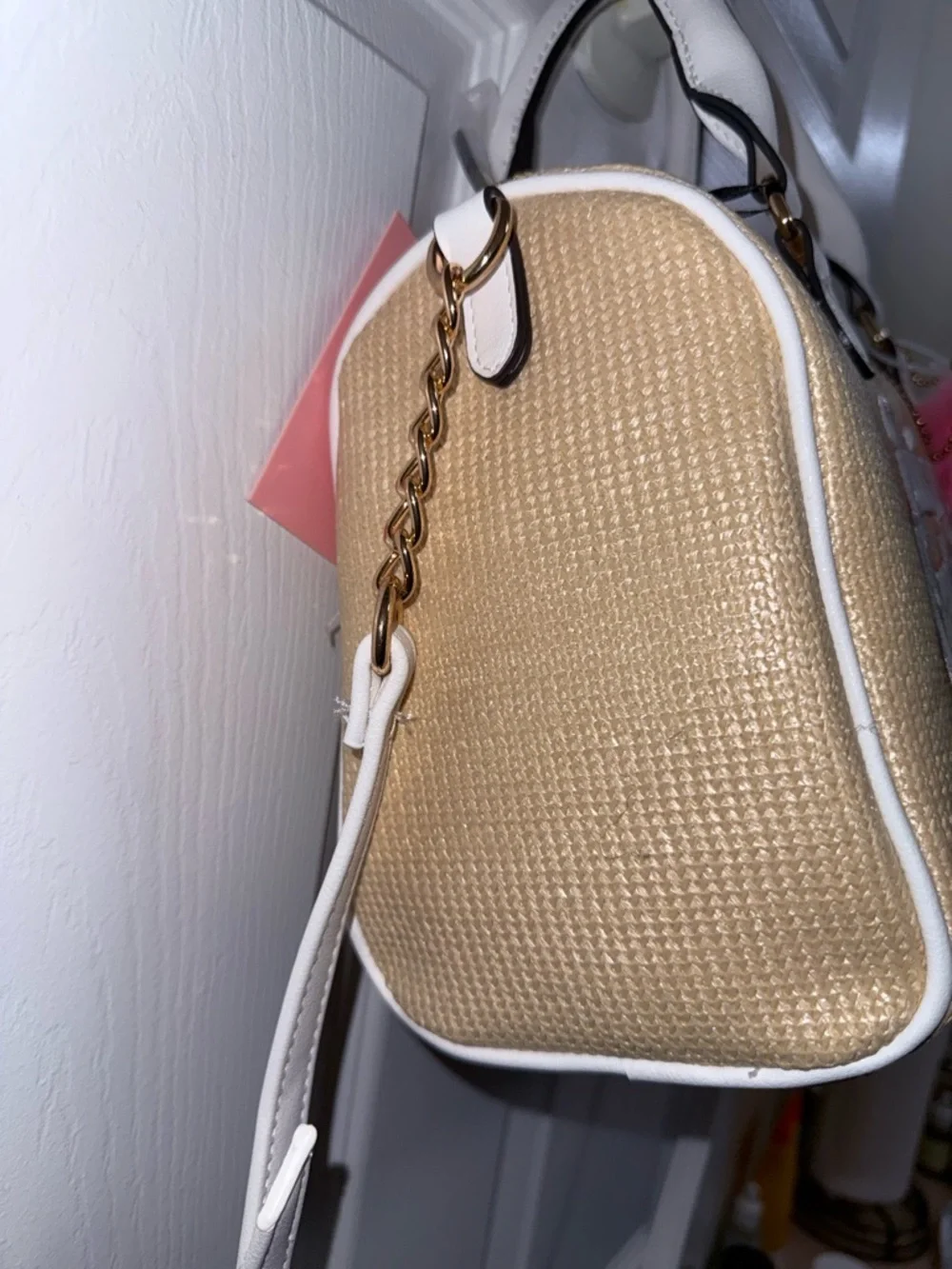 NWT Juicy Couture Free to Be Juicy Speedy Satchel In Natural w/Heart Charm